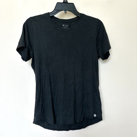Figs T Shirt Women’s Med Super Soft Black Short Sleeve Pima Cotton Modal Medical - Picture 1 of 6